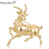 Glossy Sheep Brooches for Women Unisex Zodiac Animal Pins Casual Party Jewelry Accessories Gifts Decoration - Image 1