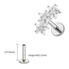 Titanium Triple Star Cluster Cartilage Earring 16G Flat Back Labret Stud Tragus Helix Piercing Jewelry - Image 15
