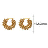 Silver Color Round Twisted Bead Hoop Earrings for Women Jewelry Light Accessories - Image 4