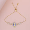 Oval Shape Shell Zircon Virgin Mary Push Pull Adjustable Bracelet Women Classic Versatile Jewelry - Image 2