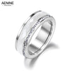 Titanium Steel and Ceramic Ring with Cubic Zirconia in US Sizes 6 to 9 - Image 1