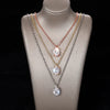 Women Oval Pendant Necklace Inlaid Shiny Cubic Zirconia Simple Style Versatile Party Daily Accessories Jewelry - Image 6