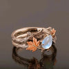 Vintage Boho Hollow Leaf Moonstone Ring for Women Niche Design Ethnic Rings Vocation Jewelry Gifts - Image 3