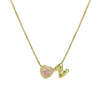Delicate Heart Pink Zircon Mini Letter Pendant Necklace for Women Gold Plated Balloon Bubble Initial Alphabet Jewelry - Image 7