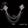 Tassel Crystal Cross Chain Brooch Women's Shirt Collar Pins and Brooches Personality Lapel Pin Buckle Women Accessories - Image 5