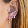 Cubic Zirconia Stainless Steel Small Hoop Earrings For Women Little Pendant Buckle Earrings Party Wedding Jewelry - Image 4