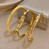 Gold Plated Stainless Steel Bracelet Inlaid Colorful Rhinestones Open Cuff Bangles Bracelets for Women Men Jewelry - Image 5