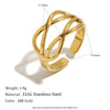 Line Opening Series Ring Knotted Coil Gold Plated Stainless Steel Long-lasting Color Daily Versatile - Image 9