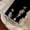 Sparkling Rhinestone Inlaid Imitation Pearl Tassel Earrings, Elegant Banquet Party Charm Jewelry, Gifts - Image 2