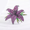 White/Green/Purple Lily Brooch Rhinestone Flower Jewelry Cloth Pin Gifts - Image 7