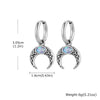 Retro Viking Hoop Earrings for Men Boys,Stainless Steel Resin Moon Hoop Earrings, Jewelry Gift - Image 8