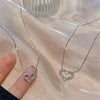 Kpop Crystal Hollow Love Pendant Necklace Romantic Zircon Simple Necklace For Women Jewelry Accessories - Image 5