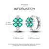 Colorful Cubic Zirconia Huggie Hoop Earrings in Flower Butterfly and Clover Designs - Image 78
