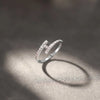 Shiny Silver Inlaid Tiny Zircon Adjustable Irregular Letter H-shaped Ring for Woman Jewelry Accessory Gifts - Image 3
