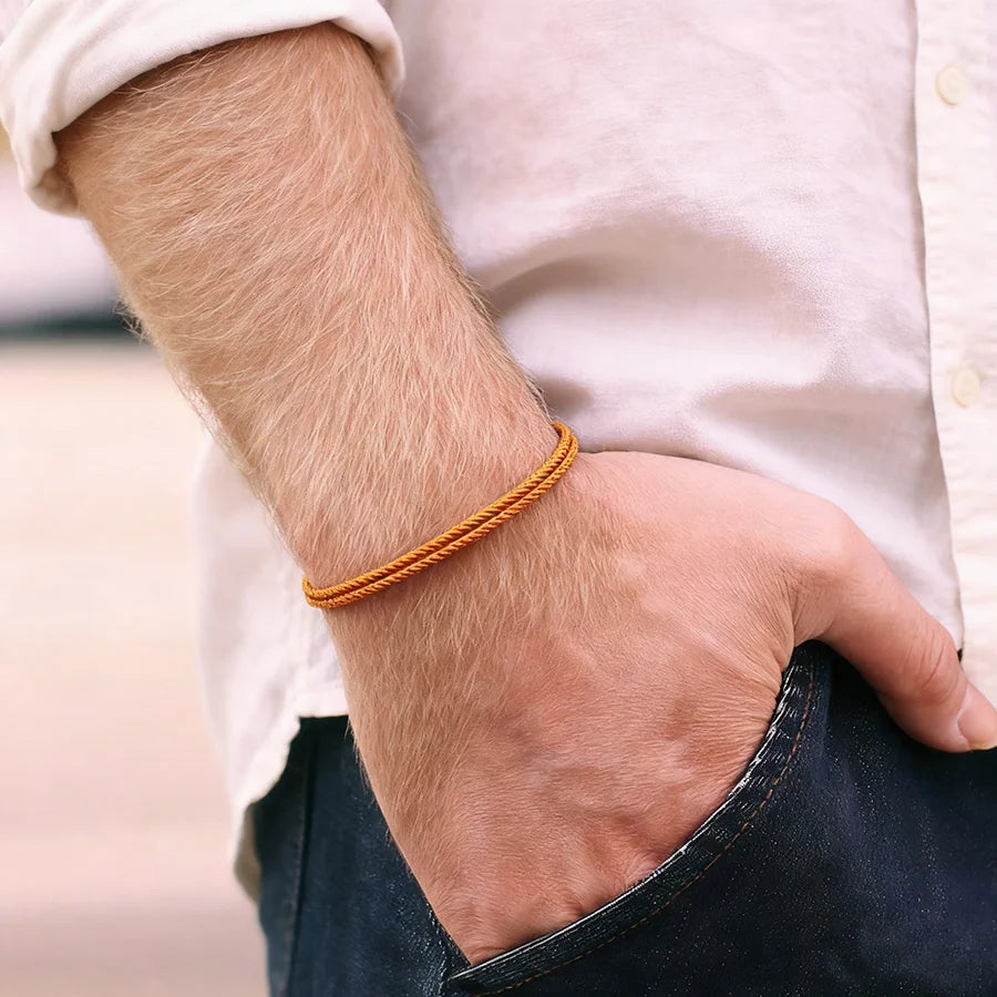 Noter Unique 2mm Thin String Bracelet For Men Boyfriend Sliding Adjustable A Grade Ethnic Cord Chain Braslet Casual Street - Image 1