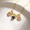Birthstone Pendant Cute Cartoon Couple Charm Necklace With Cubic Zirconia Family Jewelry Gift For Women Mom Wife - Image 4