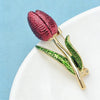 Enamel Tulip Flower Brooches Pins For Women Lady 2-color Pretty Plants Party Office Brooch Pins Gifts - Image 6
