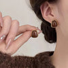 Coffee women earrings simple square geometric pattern jewelry birthday party gifts - Image 2
