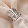 Swirl Spiral Geometric Open Ring Women's Adjustable Stainless Steel Wide Rings Jewelry Valentine Gifts - Image 4