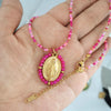 Virgin Mary Stainless Steel Pendant Charm Necklace Women Choker Beads Chain Gold Silver Color Rainbow Colorful Jewelry - Image 5