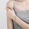 Silver Heart Shaped Bracelet For Women Retro Korean Versatile Pink Crystal Charm Bracelets Party Jewelry - Image 3
