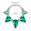 Titanium 16G Pear CZ Hinged Clicker Segment Hoop Ring 8mm/10mm Hinged Daith Clicker Septum Nose Jewelry - Image 13