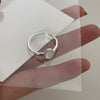 Classic Simple Silver Adjustable Oval White Chalcedony Ring for Women Girls Geometry Jewelry Accessories Gift - Image 3