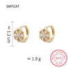 Baby Princess Silver Shiny Zircon Sweet Snowflake Hoop Earring For Girl Child Wome Beautiful Aros Huggies Earring Jewelry - Image 5