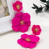Big Flower Drop Earrings for Women Exaggerated Double Floral Dangle Earrings Statement Charm Jewelry for Wedding Party - Image 6