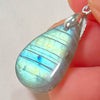 Blue Labradorite Pendant Irregular Shape Bead Stone Orange Necklace for Men Women - Image 32