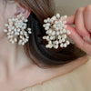 Handmade White Imitation Pearl Dangle Earrings for Women French Elegant Bridal Wedding Romantic Flower Tassel Pendant Earring K1 - Image 1