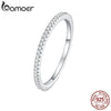 Full Eternity Thin Rings Silver CZ Simulated Diamond Stackable Bands Ring for Women Classic Wedding - Image 1