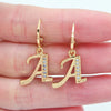 Gold Color Clear Zircon CZ Name Alphabet Initial Letter Dangle Earrings for Women - Image 1
