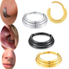 Triple Hoops Nose Ring Septum Hoop Hinged Conch Daith Helix Ring Hoop Rook Tragus Ring Clicker Cartilage Earrings - Image 1