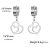 Double Love Heart Drop Earrings for Women Stainless Steel Gold Color Wedding Earrings Jewelry Pretty Gift - Image 11