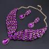 Green Crystal Statement Necklace Earrings Set Gold Color Jewelry Sets Indian Bridal Wedding Costume Jewellery - Image 8
