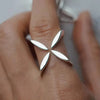 Silver Open Finger Ring Golden Clear CZ Square Droplet Geometric Punk For Women Jewelry Gift - Image 46