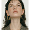 40 40mm Daily Stainless Steel Square Hollow Hoop Earrings for All Occasions Versatile Minimalist Basic Jewelry - Image 3