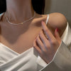 2pcs Shiny Sparkling Silver Plated Clavicle Chain Necklace Bracelet Jewelry Set for Women Minimalist Starry Sky Accessories - Image 2