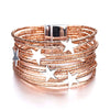 Boho Glitter Filled Slim Strips Leather Bracelet for Women Cute Stars Multilayer Wrap Bracelets Charm Jewelry - Image 7