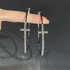 Shiny Big Circel Cross Hoop Earrings for Women Rhinestones Ear Buckles Earrings Geometric Ear Rings Jewelry - Image 1