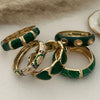 Vintage Exaggerated Green Drip Oil Irregular Grid Water Rhinestone Geometric Wide Bangle Chunky Cuff Bracelet Jewelry - Image 6