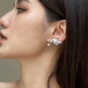 Five-pointed Star Silver Needle Earrings Shiny Zircon Clip Earring Ear Accessories For Women - Image 6