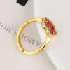 9-Color Minimalist Shell Stone Plant Flower Ring With Adjustable Opening For Women's Temperament Clover - Image 6