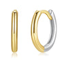 Silver Two Tones Cross Hoop Earrings for Women, Sleek Polished Piercing Huggie Earrings for Women Girl Gift - Image 9