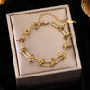 316L Stainless Steel Twisted Bracelet Bangles For Women Gold Plated Wrist Chain Jewelry Gift Party - Image 7