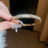 Shiny Cubic Zirconia Embellished Gold Silver Plated Bangle Bracelets for Women Party Wedding Daily Wear Jewelry - Image 19