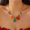 Christmas Metal Chain Necklace For Women Crystal Zircon Elk Santa Claus Snowman Bell Xmas Tree Pendant Choker Jewelry - Image 4