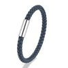 Classic Blue Braided Leather Bracelet Stainless Steel Magnetic Buckle Bangle Simple Stylish Couple Jewelry Gift for Him - Image 13