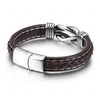 Selling Stainless Steel Bracelets for Men Europe and America Handwoven Leather Bangles Male Jewelry Gifts - Image 4